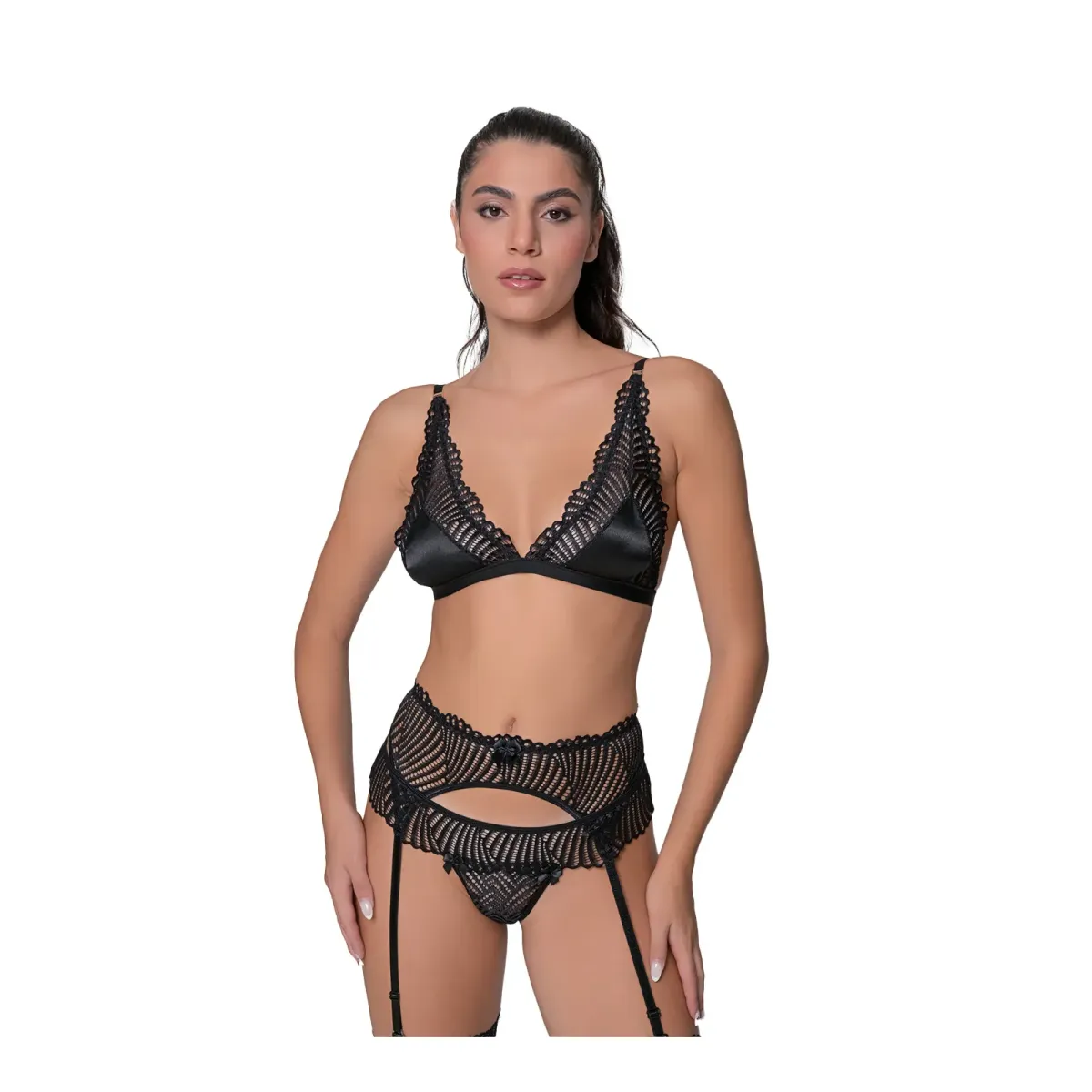 Milena Women's String Satin Lace Bow Milena Women's String Satin Lace Bow